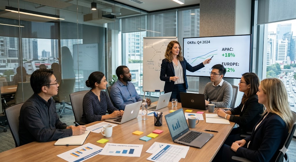 オフィスで多国籍のチームが働いているイメージ写真