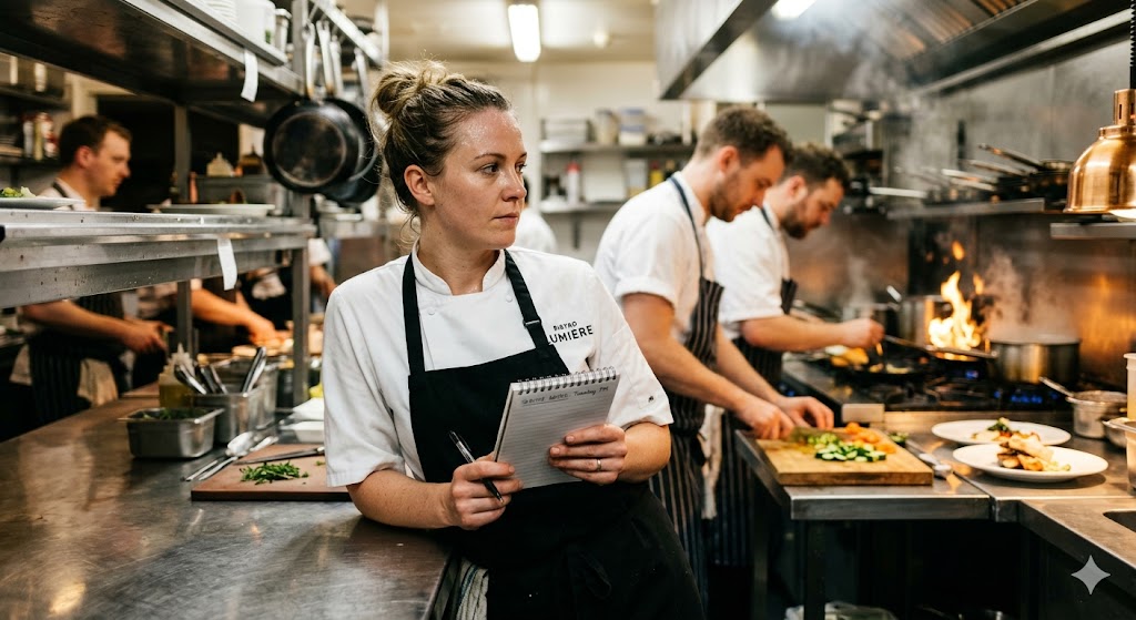 外国料理レストランで調理する外国人シェフのイメージ写真