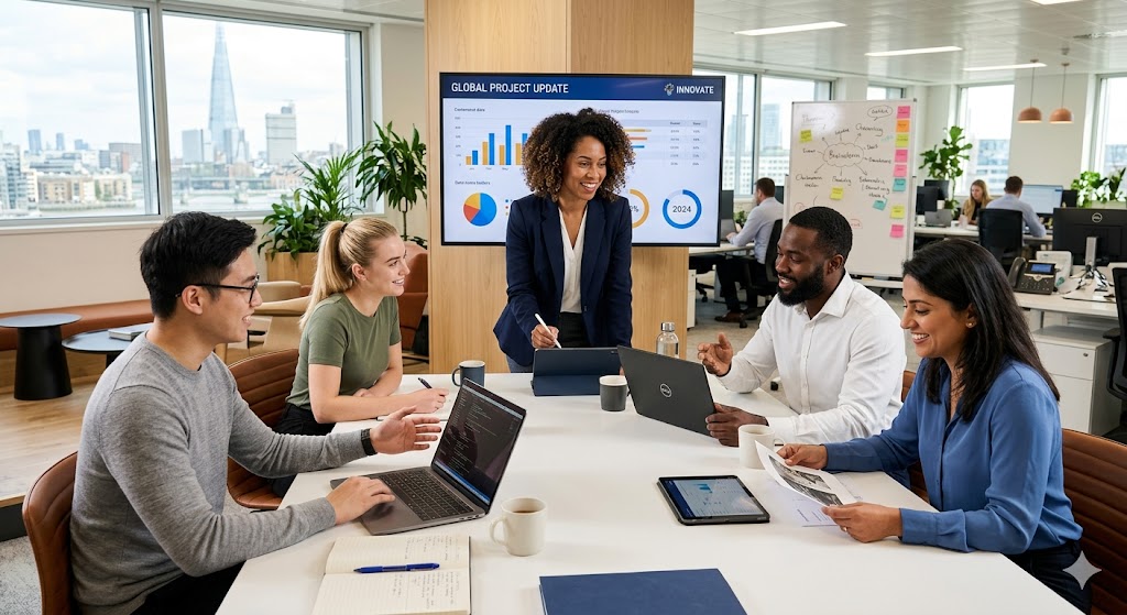 フィリピン人スタッフが活躍している職場の写真