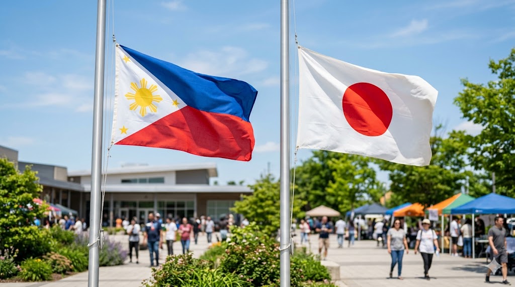 フィリピンと日本の国旗