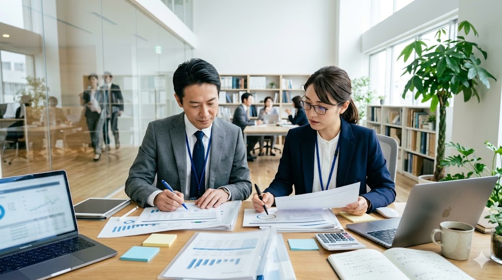 ビジネスパーソンが書類を確認しているイメージ写真 