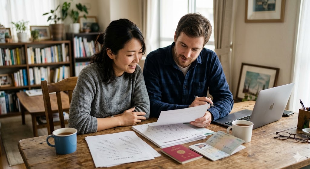 国際結婚のイメージ図