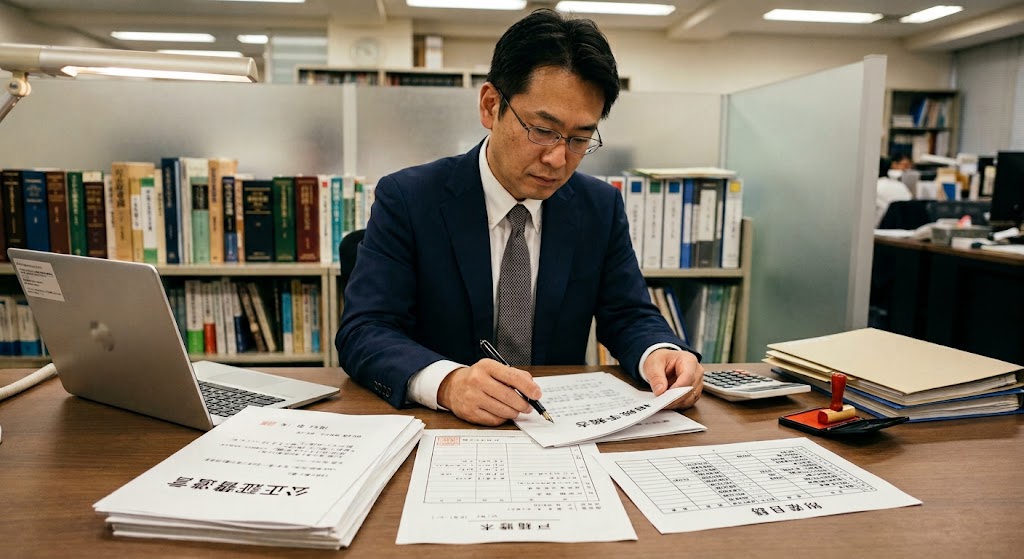 公正証書遺言を確認する様子のイメージ