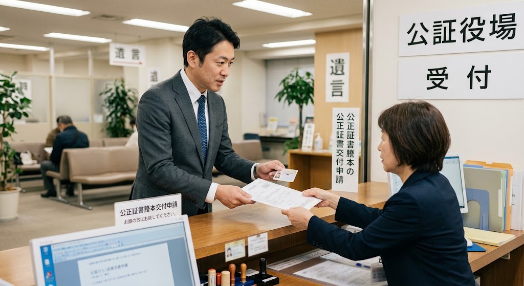 公正証書遺言を公証役場に申請するイメージ写真