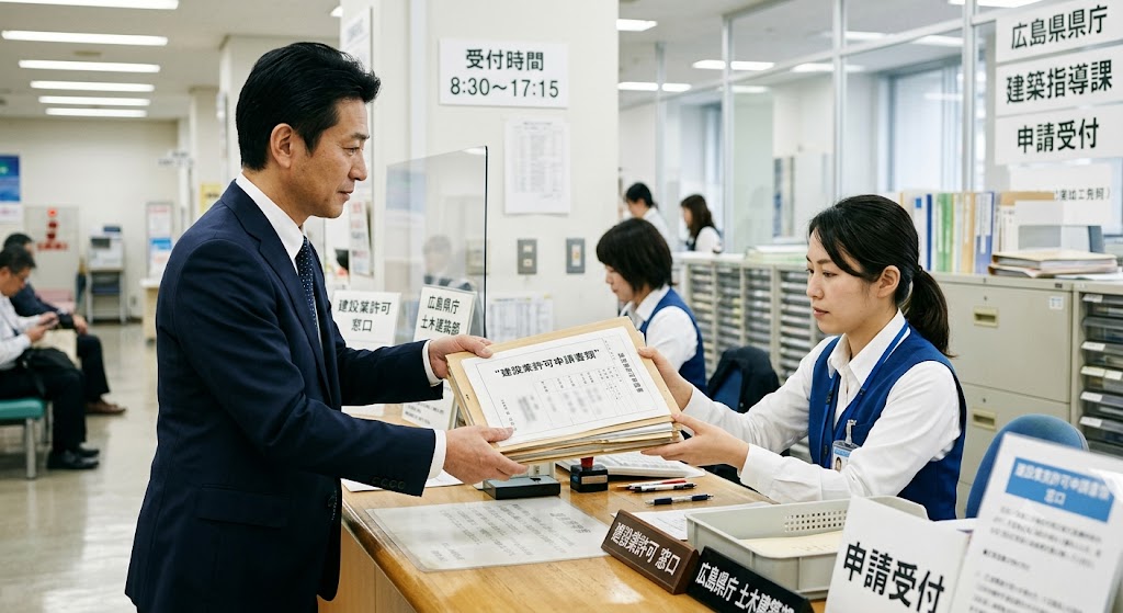 建設業許可申請を出すイメージ